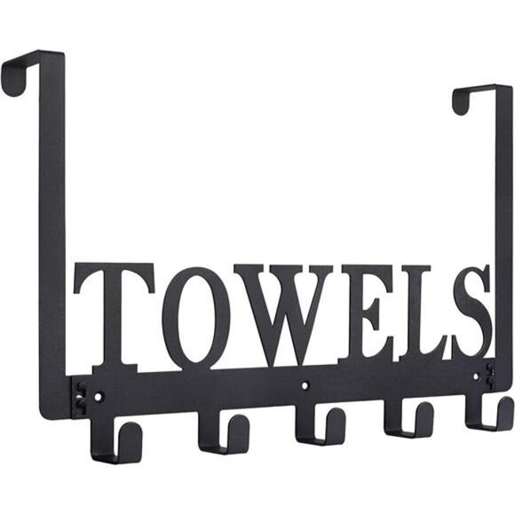 Over The Door Hooks Towel Holder for Bathroom Door Mount Towel Rack Cupboard Met - Picture 1 of 6